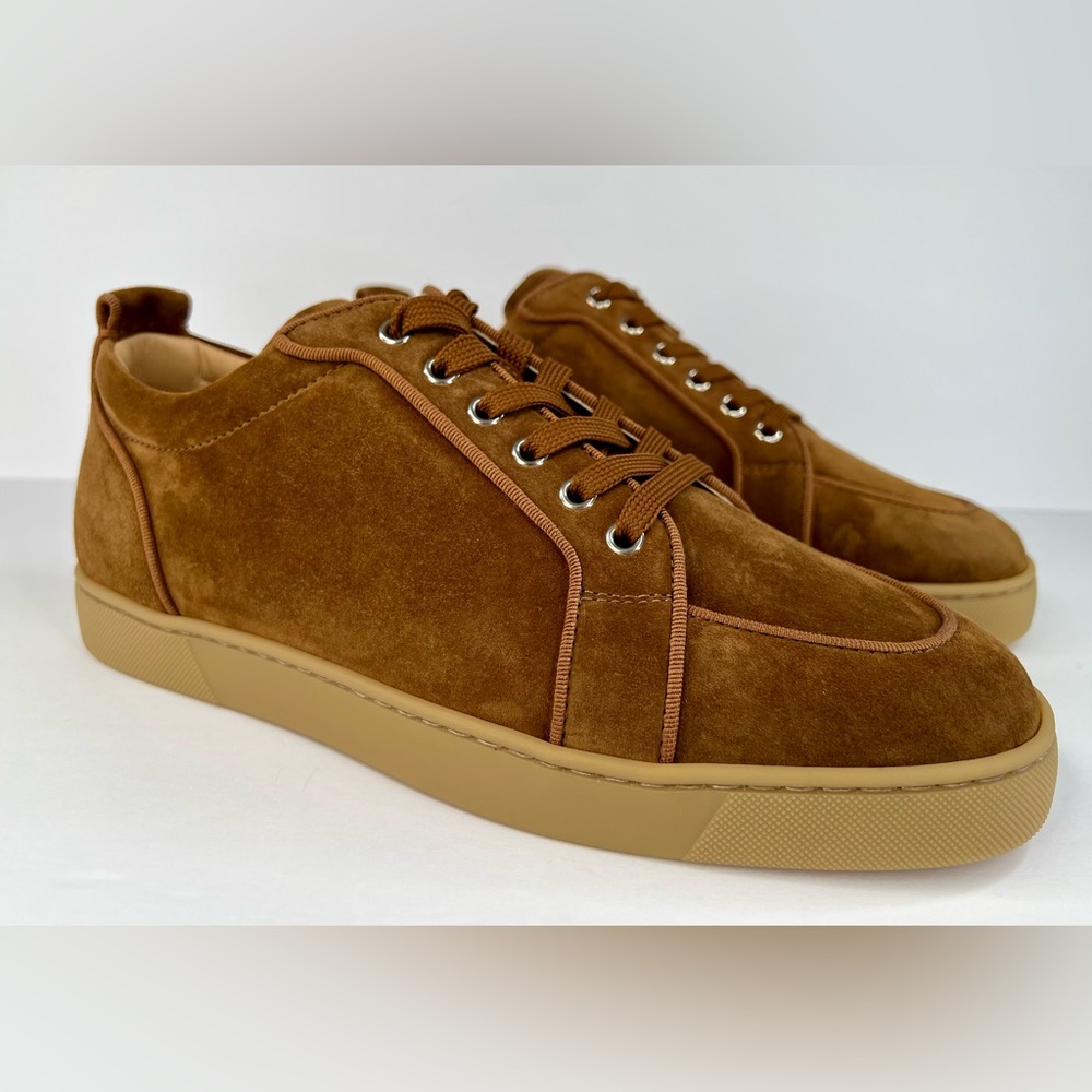 CHRISTIAN LOUBOUTIN Rantulow Orlato Brown Rhea Suede Sneakers EU 44.5 - US 11.5